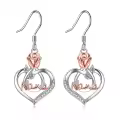 TOUPOP Sterling Silver Rose Flower Dangle Drop Hook Earrings-0-0