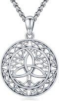 wholesale 925 Sterling Silver Celtic Triquetra Tree Of Life Pendant Necklaces For Men s-0-0