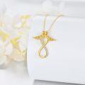 wholesale 10K Gold Angel Wing Infinity Love Heart Pendant Necklace for Women Gifts-0-2