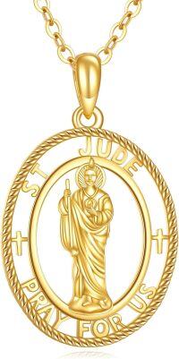 wholesale 14K Gold St Jude Religious Protection Pendant Necklace-Saint Jude