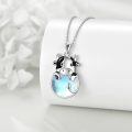 wholesale 925 Sterling Silver Cute Cow Pendant With Moonstone Accents-0-3