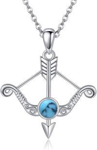 wholesale 925 Sterling Silver Turquoise Anchor Bow and Arrow Pendant Necklace s for Women-Elegant