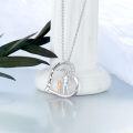 wholesale 925 Sterling Silver Heart Pendant Necklace with Father and Daughter Design - I Love You Forever-0-1