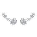 wholesale 925 Sterling Silver Butterfly Cz Stud Earrings Swirl Wing For Women-0-0