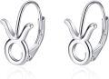 wholesale 925 Sterling Silver Rabbit Shape Zodiac Sign Leverback Dangle Earrings-0-0