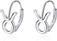 wholesale 925 Sterling Silver Rabbit Shape Zodiac Sign Leverback Dangle Earrings-(4\/20-5\/20) Taurus Earrings