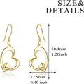 wholesale TOUPOP Heart Earrings For Women Sterling Silver Heart Dangle Drop Earrings Heart Jewely Heart Gifts For Birthday Anniversary Christmas Gifts -0-4