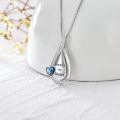 TOUPOP Sterling Silver Crystal Pendant Necklace Birthday Christmas Gifts For Women-0-3