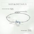 wholesale 925 Sterling Silver Butterfly Cross Bracelet With Blue Enamel And Crystal Details-0-4