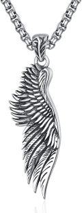 wholesale 925 Sterling Silver Angel Wing Pendant on Rolo Chain - Mens Jewelry (22+2)-0-0