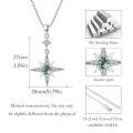 wholesale 925 Sterling Silver Green Moonglow Star Pendant Necklace for Women and Girls-0-4
