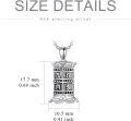 wholesale 925 Sterling Silver Lotus OM Mani Padme Hum Buddhist Keepsake Urn Necklace with Funnel and Chain-0-5