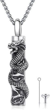 wholesale 925 Sterling Silver Dragon Yin Yang Urn Keepsake Necklace for Ashes Memorial Gifts-H-Dragon