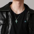 wholesale 925 Sterling Silver Cross Pendant With Nail Details On Chain Necklace-0-5