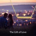wholesale 925 Sterling Silver Horizontal Bar Pendant Necklace 14k Gold Plated With Heart Zircon-0-5