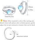 wholesale 925 Sterling Silver Celtic Knot Moonstone Huggie Hoop Earrings for Women-0-3
