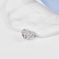 wholesale 925 Sterling Silver Heart-Shaped Multi-Colored Gemstone Charm Beads for Women DIY Jewelry Making Gift Ideas-0-4