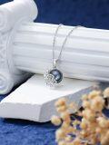 wholesale 925 Sterling Silver Black Freshwater Pearl with Roses Pendant Necklace for Women-0-4