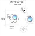 wholesale 925 Sterling Silver Moonstone Elephant Stud Earrings - Cute Animal  for Women-0-4
