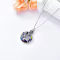 TOUPOP Sterling Silver & Volcano Crystal Eagle Urn Necklace For Ashes Memorial Jewelry-0-5