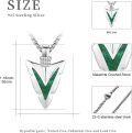 wholesale 925 Sterling Silver Green Turquoise Arrowhead Pendant Necklace for Men & Women-0-5