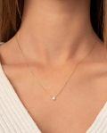 wholesale 14K Gold Moissanite Necklace D Color VVS1 0 5 2Ct Brilliant Cut 18 Chain-0-6