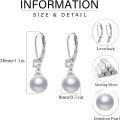 wholesale 925 Sterling Silver AAA Cubic Zirconia & Imitation Pearl Elegant White Dangle Drop Earrings for Women-0-5