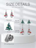 wholesale 925 Sterling Silver Christmas Tree Snowman Drop Earrings Holiday Gift for Her-0-1
