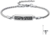 wholesale 925 Sterling Silver Black Sandstone Vintage Filigree Cremation Jewelry Bracelet with Funnel and Spoon Set-Cherry Blossom