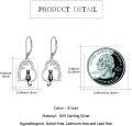 wholesale 925 Sterling Silver Black Cat Moon Drop Earrings for Women Girls Gifts Jewelry Accessories-0-3