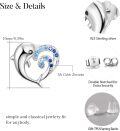 wholesale 925 Sterling Silver Blue Crystal Dolphin Wave Stud Earrings for Women-0-2