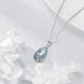 wholesale 925 Sterling Silver Teardrop Moonstone & Abalone Shell Filigree Pendant Necklace for Women Gifts-0-2
