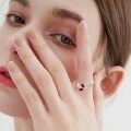 wholesale 925 Sterling Silver Red Marquise And Round Cubic Zirconia Butterfly Ring-0-3