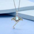 wholesale 925 Sterling Silver Metal Moonstone Manta Ray Pendant Necklace Ocean  for Women-0-1