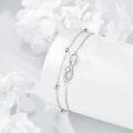 wholesale 925 Sterling Silver Infinity Blue Opal Charm Anklet for Women Anniversary Gifts-0-1