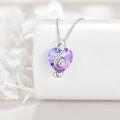 wholesale 925 Sterling Silver Purple Heart Crystal Treble Clef Pendant Necklace for Women-0-2