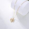 wholesale 14K Gold 0.55ctw Moissanite Double Heart Pendant Necklace for Women-0-3