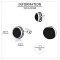 wholesale 925 Sterling Silver Onyx Round Stud Earrings with Tree Design for Men-0-2