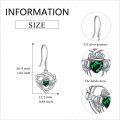 wholesale 925 Sterling Silver Green Crystal Claddagh Celtic Knot Drop Earrings Irish Jewelry-0-4