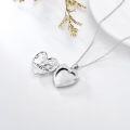 wholesale 925 Sterling Silver Blue Crystal Hummingbird Heart Locket Necklace for Women and Girls-0-2