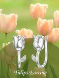 TOUPOP Sterling Silver Tulip Flower Climber Crawler Earrings Gift for Women-0-5