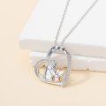wholesale 925 Sterling Silver Angel and Puppy Heart Pendant Necklace for Women Girls Pet Lover Gifts-0-3