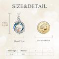 wholesale 925 Sterling Silver Whale Pendant with Blue Crystal and Rose Gold Wave Design Necklace-0-2