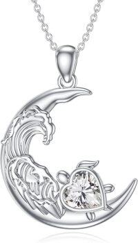 wholesale  Silver Turquoise Ocean Turtle Pendant Necklace Jewelry Gift for Women -April