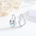 wholesale 925 Sterling Silver Frog Heart Drop Earrings with Opalite Stone for Women-0-3