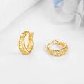 wholesale 14K Yellow Gold Infinity Twist Filigree Huggie Hoop Earrings for Women-0-3