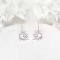 wholesale 925 Sterling Silver Animal Wolf Head Drop Dangle Hook Earrings Wholesale for Women's Fashion  4cm Length-0-1