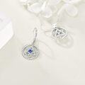 wholesale 925 Sterling Silver Blue Evil Eye Star of David Dangle Drop Leverback Earrings for Women Girls Gift Jewelry Accessories 3cm Long-0-2