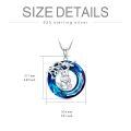 TOUPOP Sterling Silver Blue Crystal Elephant Pendant Necklace For Women-0-2