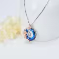 TOUPOP Sterling Silver Blue Crystal C Initial Butterfly Rose Necklace-0-5